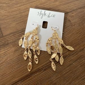 STYLE & CO-NWT Gold Dangle Statement Earrings